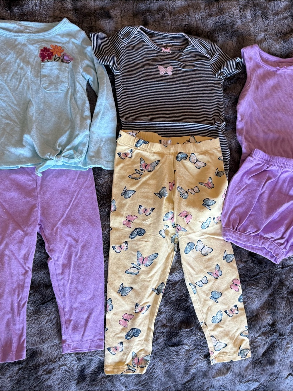 Baby Girl 12M 6 Piece Clothes Lot Carter’s Garanimals H&M